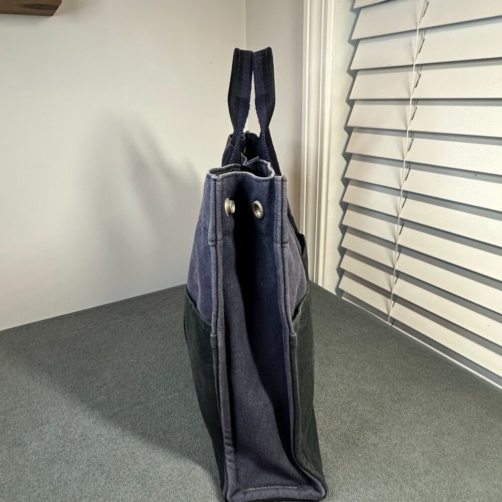 🖤 HERMÈS FOULE MM TOTE - BLACK NAVY HANDBAG 🖤 - Picture 4 of 13